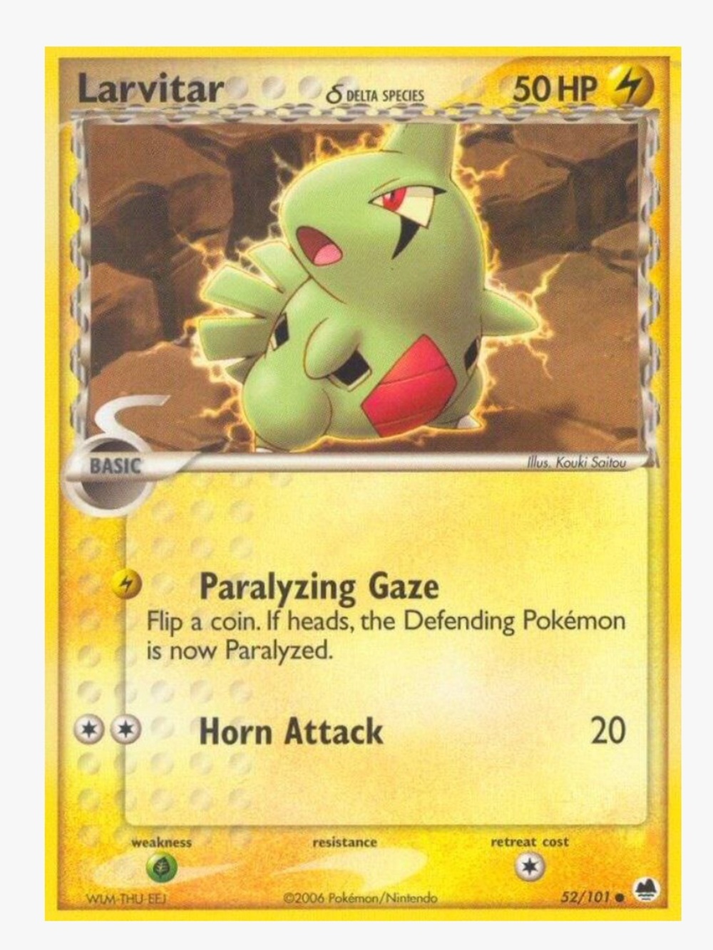 Larvitar (Delta Species) EX Dragon Frontiers Pokemon Trading Card